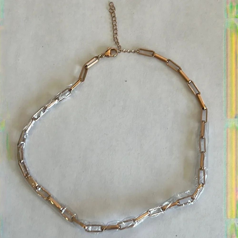 Rose Gold Paper Clip Necklace